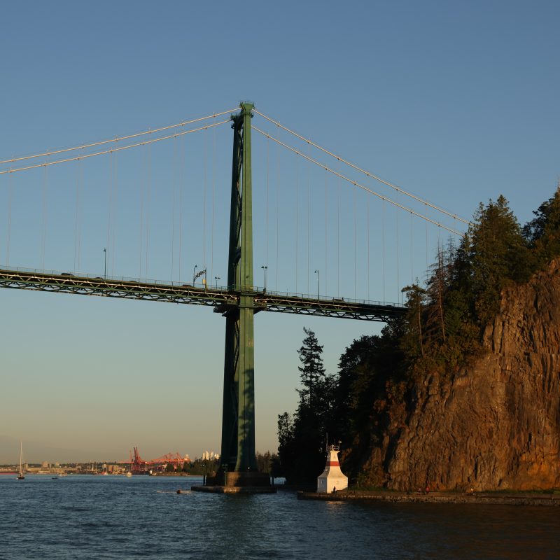 Lions Gate Bridge at sunset